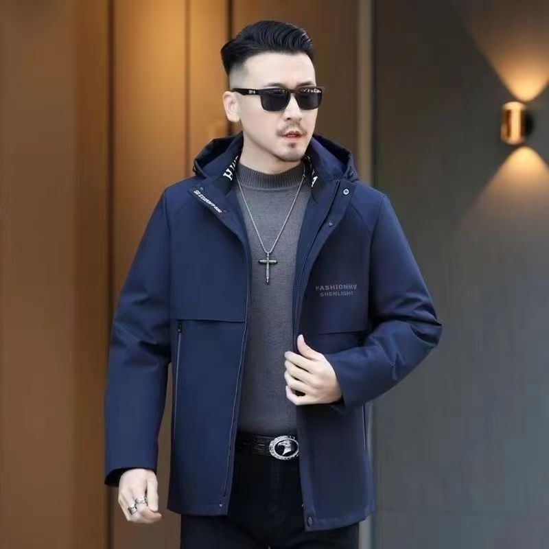 Muški parka od umjetnog krzna s odvojivom krznom lisice