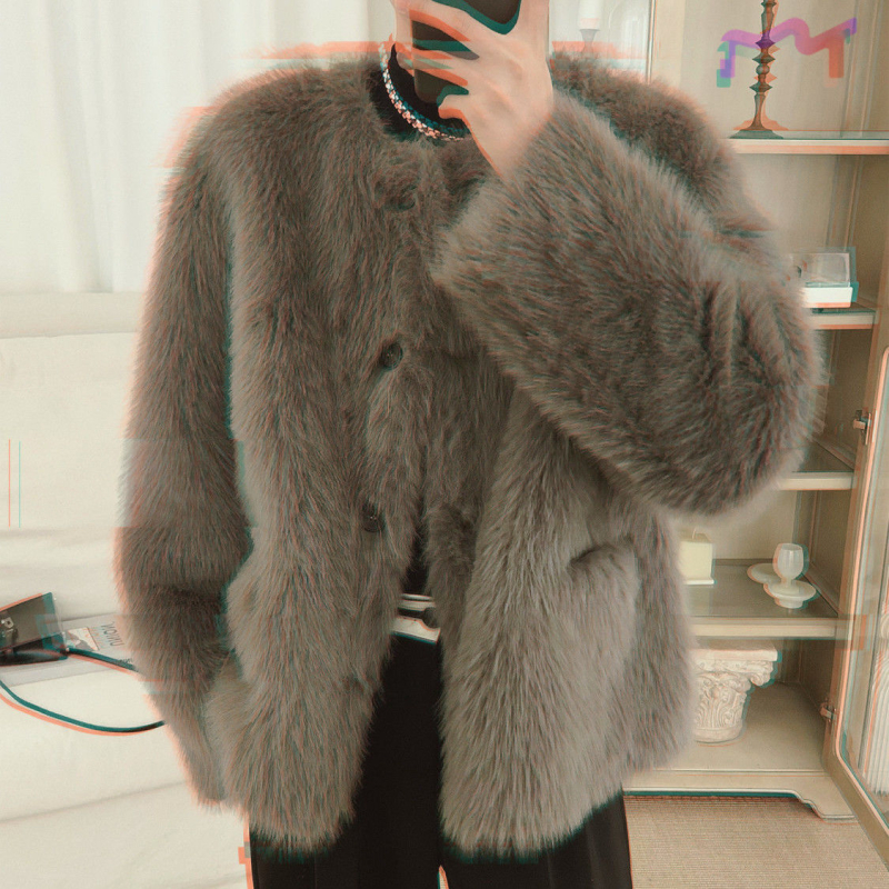 Muški kaput od umjetne krzna s nježnom teksturom, zimski korejski stil, luksuzni kaput od umjetne krzna, moderan i trendi