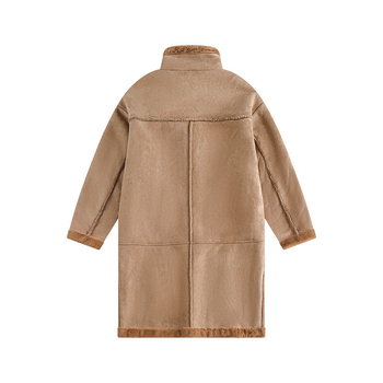 Palton cu stil japonez retro, croială lejeră, nasturi pe un singur rând, rever, material principal poliester 96%+