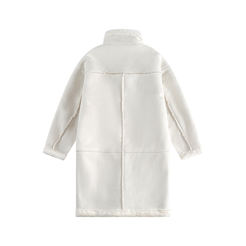 Palton cu stil japonez retro, croială lejeră, nasturi pe un singur rând, rever, material principal poliester 96%+