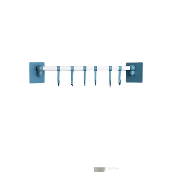 Suport de prosoape în colț, set din două piese, 6 cârlige, montaj pe perete, fără găuri, construcție turnată prin injecție din plastic, fier și PP