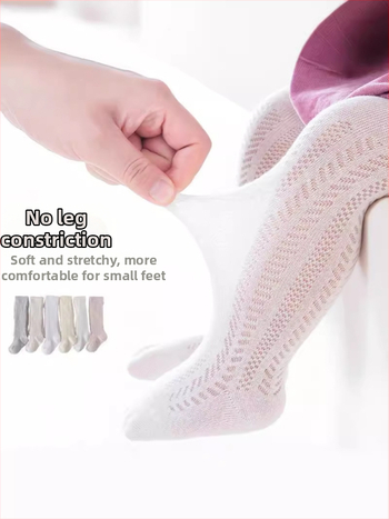 Dječje pantyhose za djevojčice, ljeto 2024, ultra-tanki mrežasti materijal, bijela, plesne pantyhose