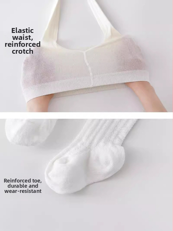 Dječje pantyhose za djevojčice, ljeto 2024, ultra-tanki mrežasti materijal, bijela, plesne pantyhose