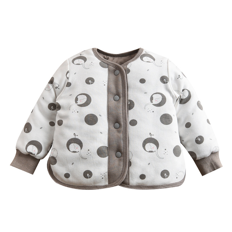 Dječja jakna s pamučnim punjenjem, korejskog stila, okrugli izrez (crewneck), pamukova podstava, vanjski materijal od pamuka, za uzrast 1–3 godine