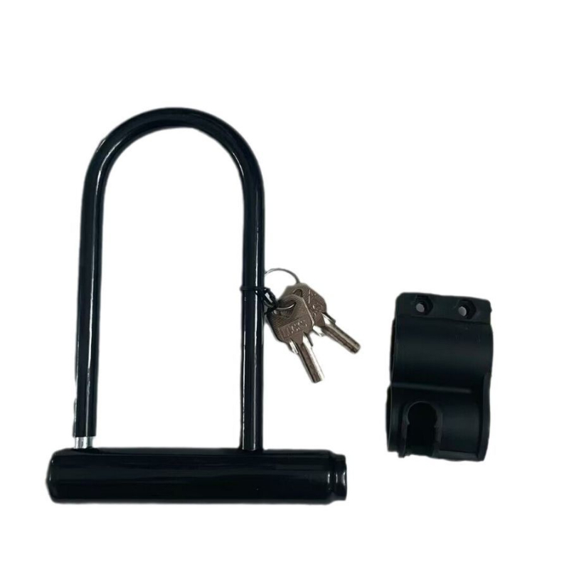 U-brava s nosačem | Metalna brava protiv krađe za brdske bicikle, električne bicikle i motocikle | težina oko 350 g | moderni minimalistički dizajn