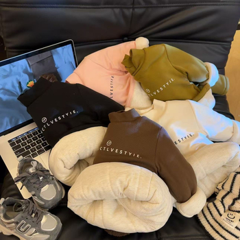 Gyermekeknek szánt pamut-párnás kabát, vastag fleece-bélés, töltet utánozott selyem-pamut, magas gallér, pamut bélés, kapucni nélküli (újszülöttek 0–1 év)