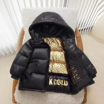 Gyerekek téli grafénmelegítéses vastagított nylon-pamut kabát, téli viselet, töltet ≥96% pamut, bélés nylon