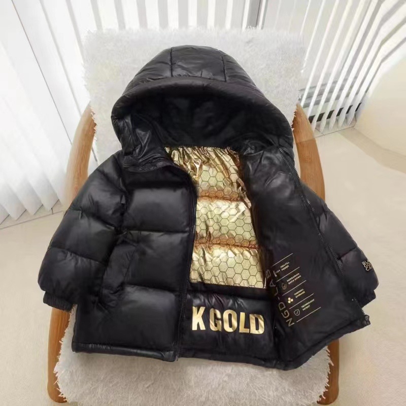 Gyerekek téli grafénmelegítéses vastagított nylon-pamut kabát, téli viselet, töltet ≥96% pamut, bélés nylon