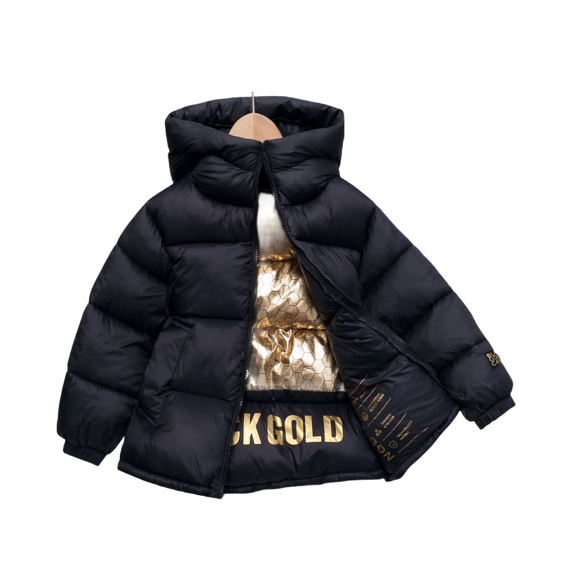 Gyerekek téli grafénmelegítéses vastagított nylon-pamut kabát, téli viselet, töltet ≥96% pamut, bélés nylon