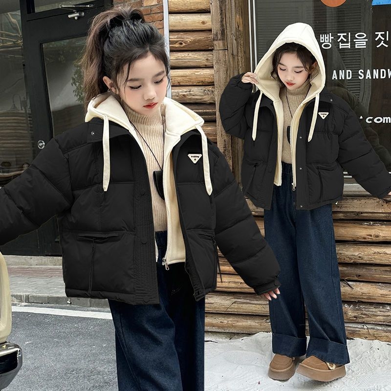 Детско зимно палто от памук с пухово-памучен пълнеж, качулка, удебелено, за новородени до 1 година