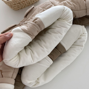 Детско яке в корейски стил, нейлоново външно покритие с подплата, дебело зимно, за деца 3–8 години, едностранно закопчаване, с яка