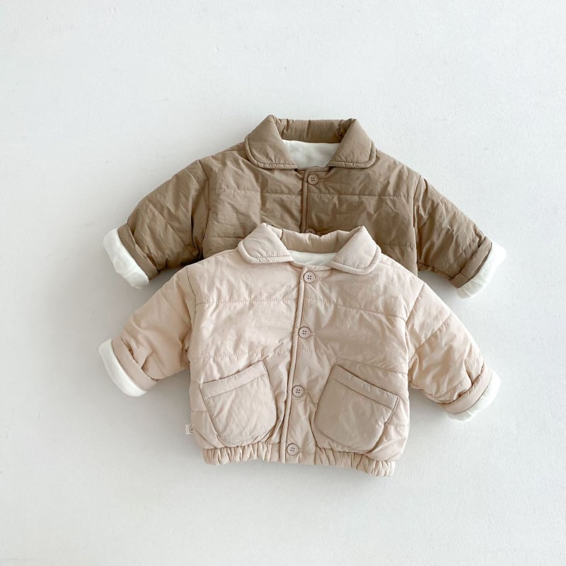 Детско яке в корейски стил, нейлоново външно покритие с подплата, дебело зимно, за деца 3–8 години, едностранно закопчаване, с яка