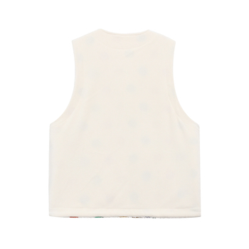 Reverzibil báránygyapjú mellény poliészter bélésével, lazább szabás, japán retro stílus, középhossz, háromdimenziós zsebek