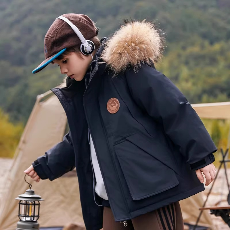 Унисексово зимно парко яке с полиестерен пълнеж и подплата, качулка, дебело, цип