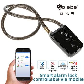 Katanac za bicikl s čeličnim užetom, Bluetooth alarm, otključavanje telefonom, 310 g