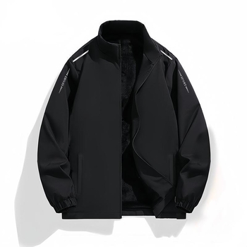 Muška jesenska minimalistička jakna sa stojećim ovratnikom i zipom, opuštena silueta, poliester