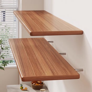 Nástenná polica, jednoposchodová, doska s hustotou, svetlý luxusný štýl, na uskladnenie v obývacej izbe