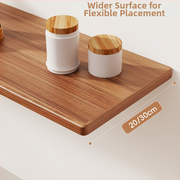 Nástenná polica, jednoposchodová, doska s hustotou, svetlý luxusný štýl, na uskladnenie v obývacej izbe