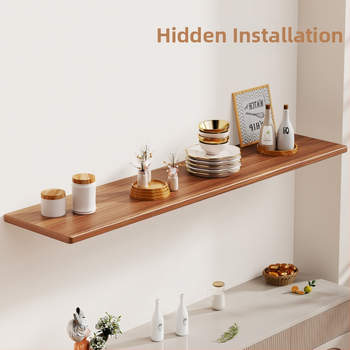 Nástenná polica, jednoposchodová, doska s hustotou, svetlý luxusný štýl, na uskladnenie v obývacej izbe