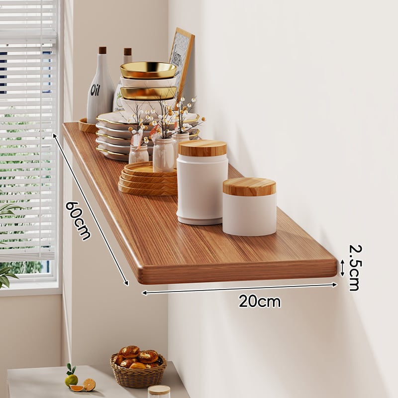 Nástenná polica, jednoposchodová, doska s hustotou, svetlý luxusný štýl, na uskladnenie v obývacej izbe