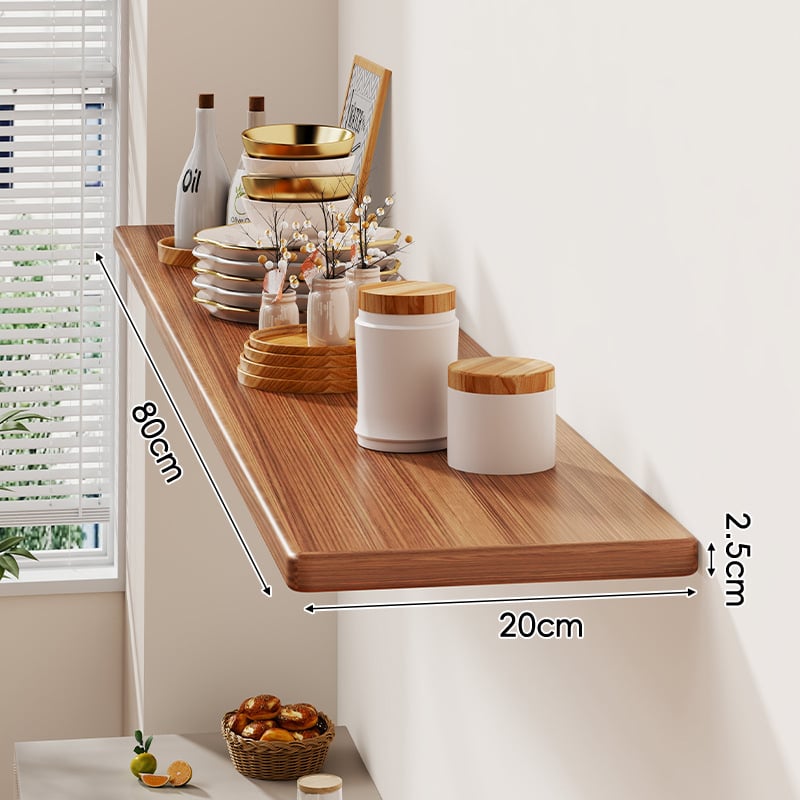 Nástenná polica, jednoposchodová, doska s hustotou, svetlý luxusný štýl, na uskladnenie v obývacej izbe