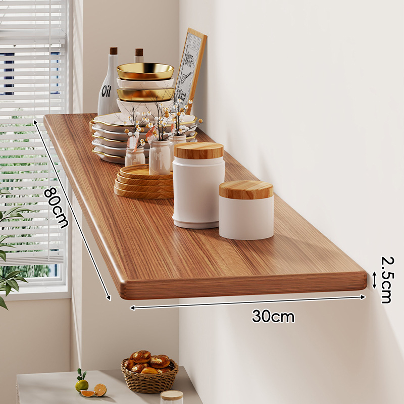 Nástenná polica, jednoposchodová, doska s hustotou, svetlý luxusný štýl, na uskladnenie v obývacej izbe