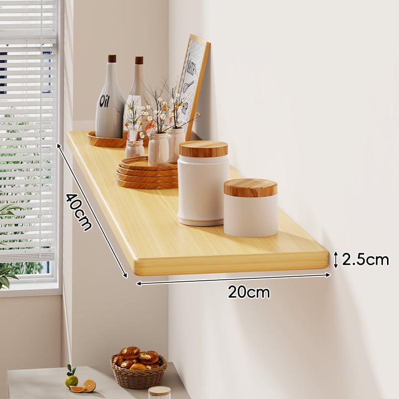 Nástenná polica, jednoposchodová, doska s hustotou, svetlý luxusný štýl, na uskladnenie v obývacej izbe