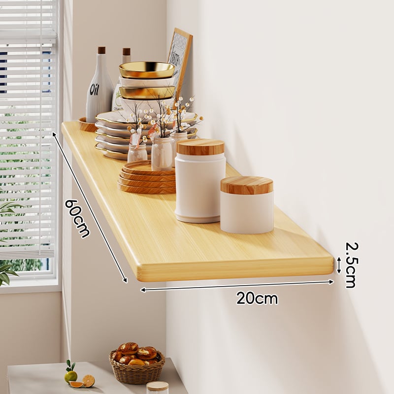 Nástenná polica, jednoposchodová, doska s hustotou, svetlý luxusný štýl, na uskladnenie v obývacej izbe