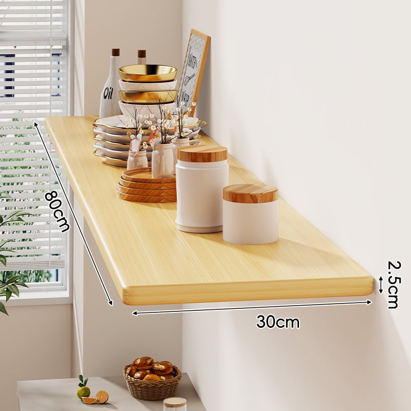 Nástenná polica, jednoposchodová, doska s hustotou, svetlý luxusný štýl, na uskladnenie v obývacej izbe