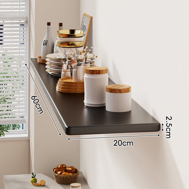 Nástenná polica, jednoposchodová, doska s hustotou, svetlý luxusný štýl, na uskladnenie v obývacej izbe