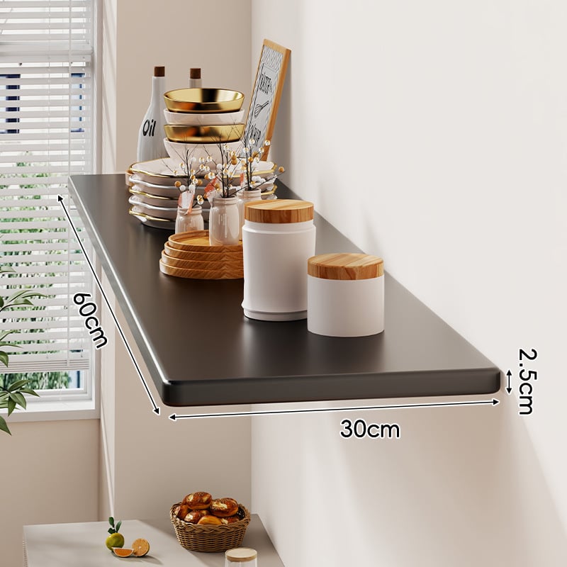 Nástenná polica, jednoposchodová, doska s hustotou, svetlý luxusný štýl, na uskladnenie v obývacej izbe