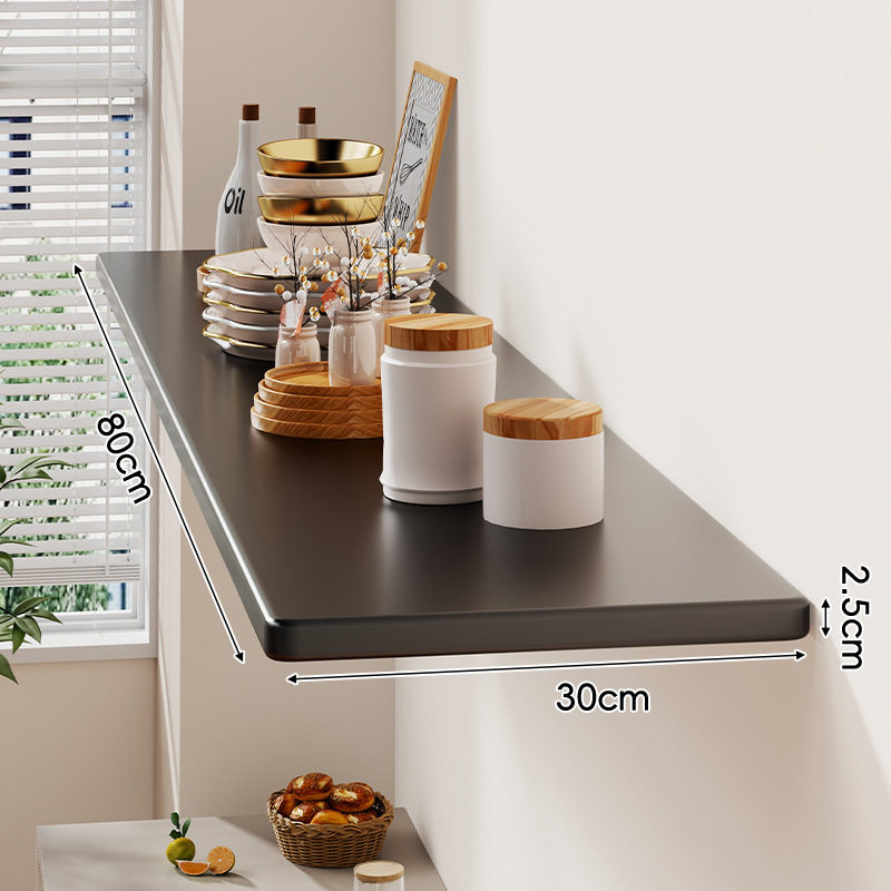 Nástenná polica, jednoposchodová, doska s hustotou, svetlý luxusný štýl, na uskladnenie v obývacej izbe