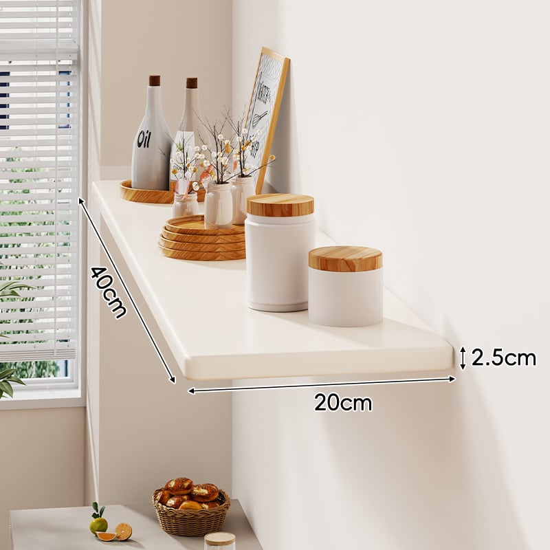 Nástenná polica, jednoposchodová, doska s hustotou, svetlý luxusný štýl, na uskladnenie v obývacej izbe