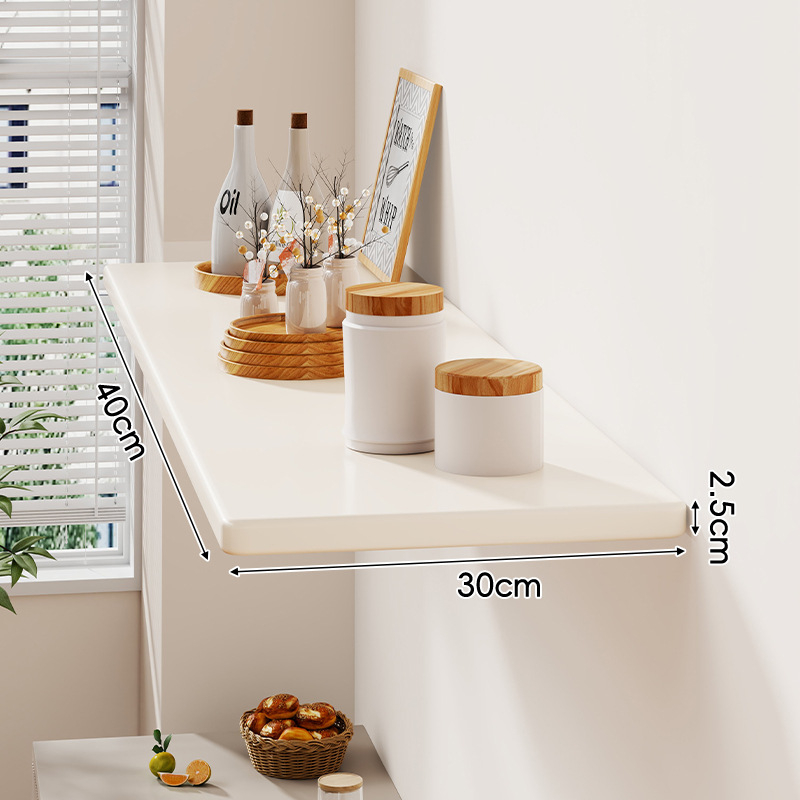 Nástenná polica, jednoposchodová, doska s hustotou, svetlý luxusný štýl, na uskladnenie v obývacej izbe