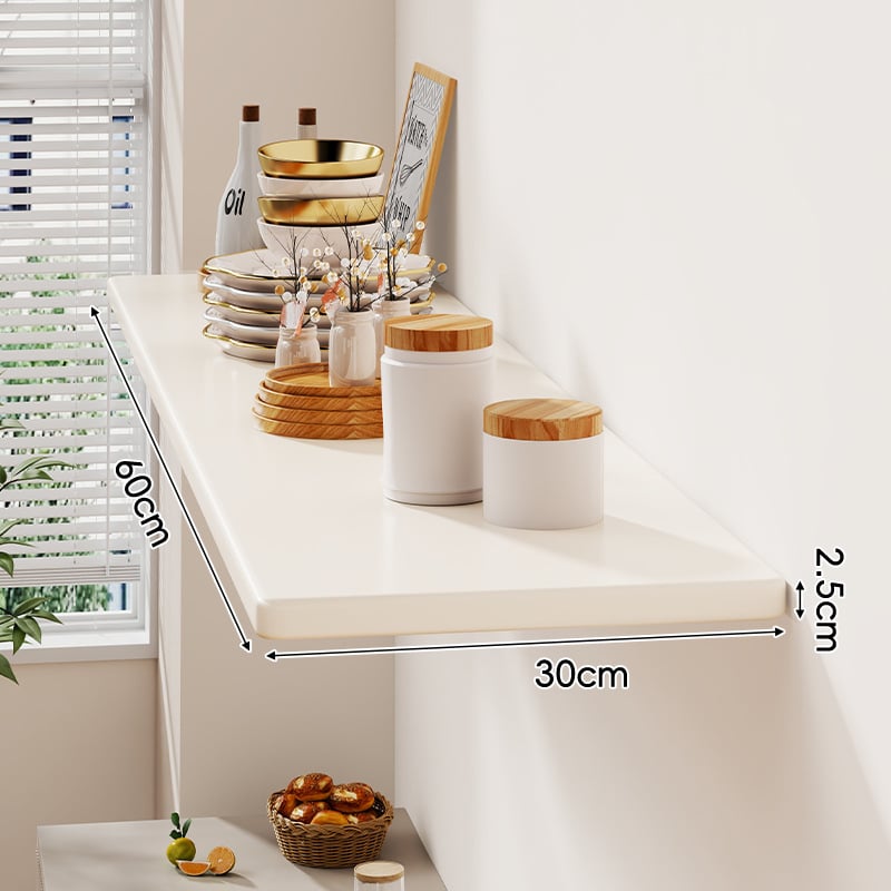 Nástenná polica, jednoposchodová, doska s hustotou, svetlý luxusný štýl, na uskladnenie v obývacej izbe