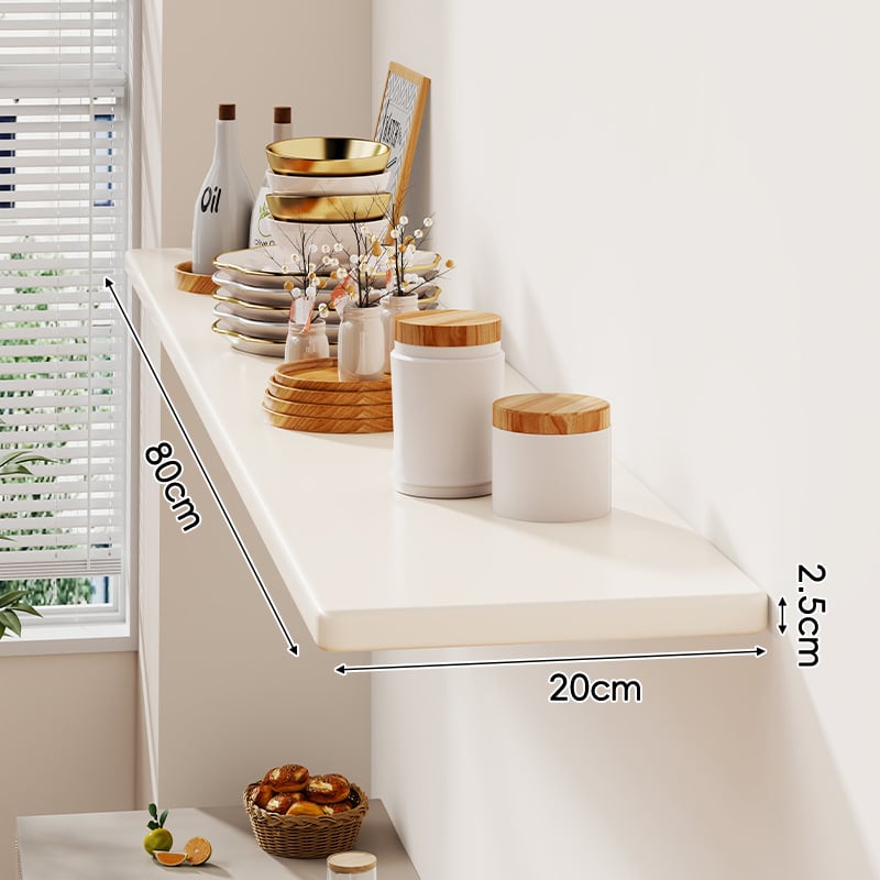 Nástenná polica, jednoposchodová, doska s hustotou, svetlý luxusný štýl, na uskladnenie v obývacej izbe