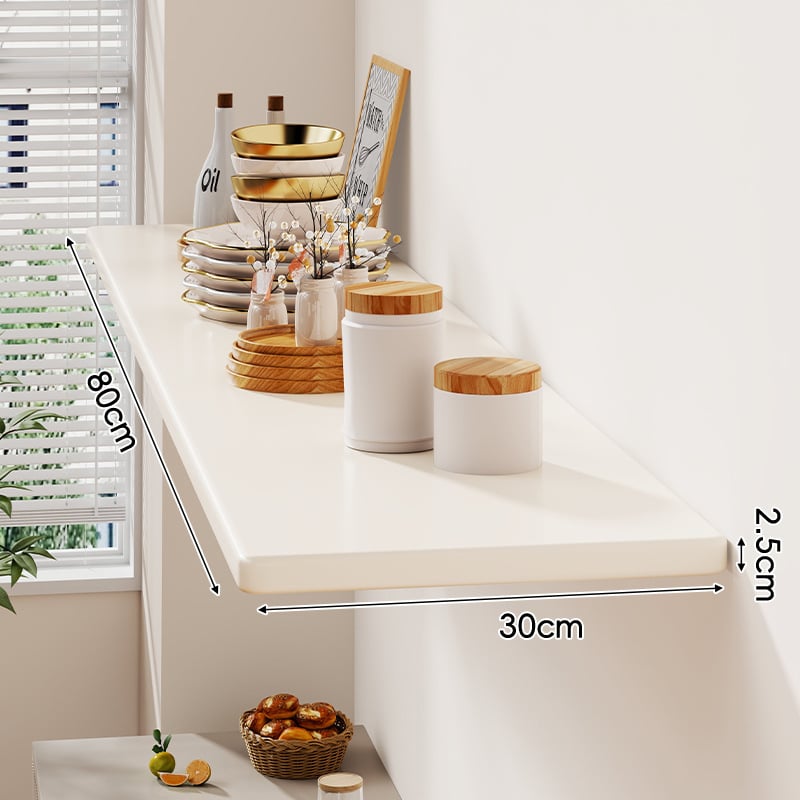 Nástenná polica, jednoposchodová, doska s hustotou, svetlý luxusný štýl, na uskladnenie v obývacej izbe