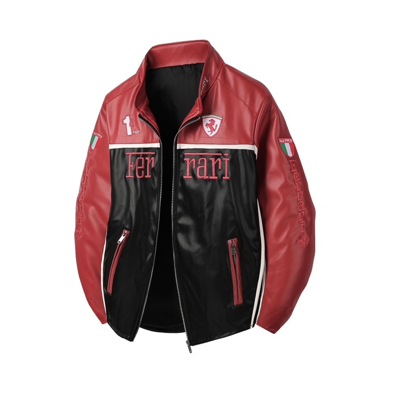 Ženska PU kožna jakna za motocikl s izvezenim motivom, stojeći ovratnik, zip, opuštena silueta, gradski stil