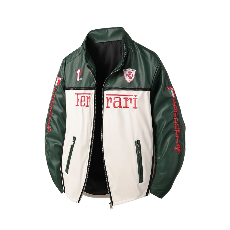 Ženska PU kožna jakna za motocikl s izvezenim motivom, stojeći ovratnik, zip, opuštena silueta, gradski stil