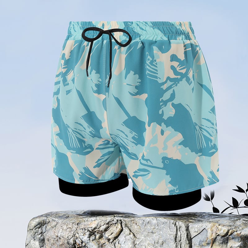 Slipuri de înot pentru bărbați, uscare rapidă, dublu strat, design anti-jenă, 70-80% poliester, 140 g/m²