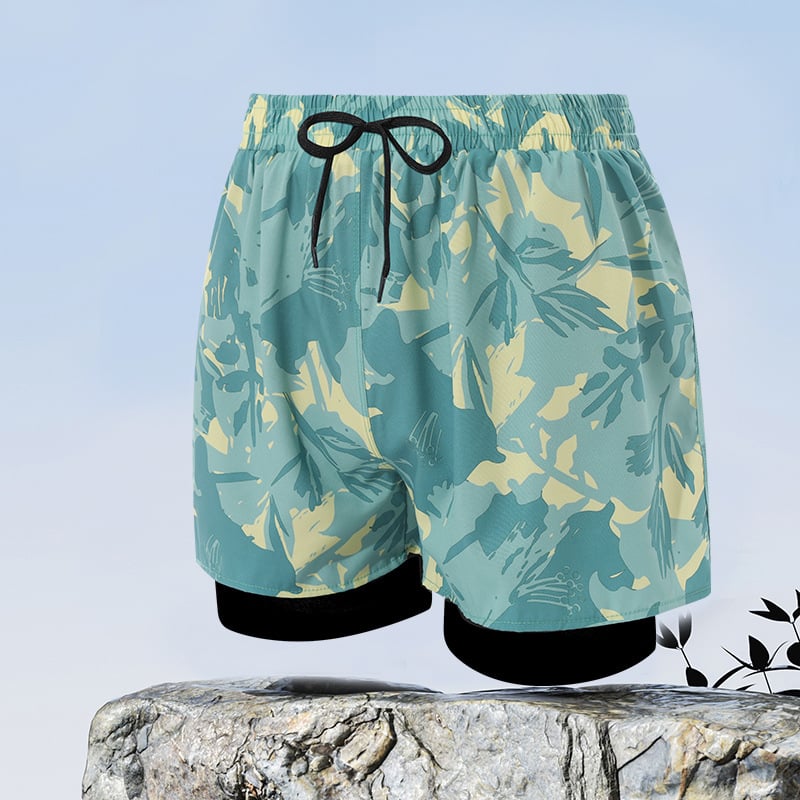 Slipuri de înot pentru bărbați, uscare rapidă, dublu strat, design anti-jenă, 70-80% poliester, 140 g/m²