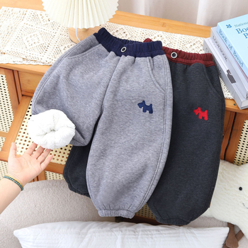 Pantaloni din catifea Lantern pentru copii, unisex, catifea groasă, velur cu două fețe, pentru vârsta 3–8 ani, iarna 2025