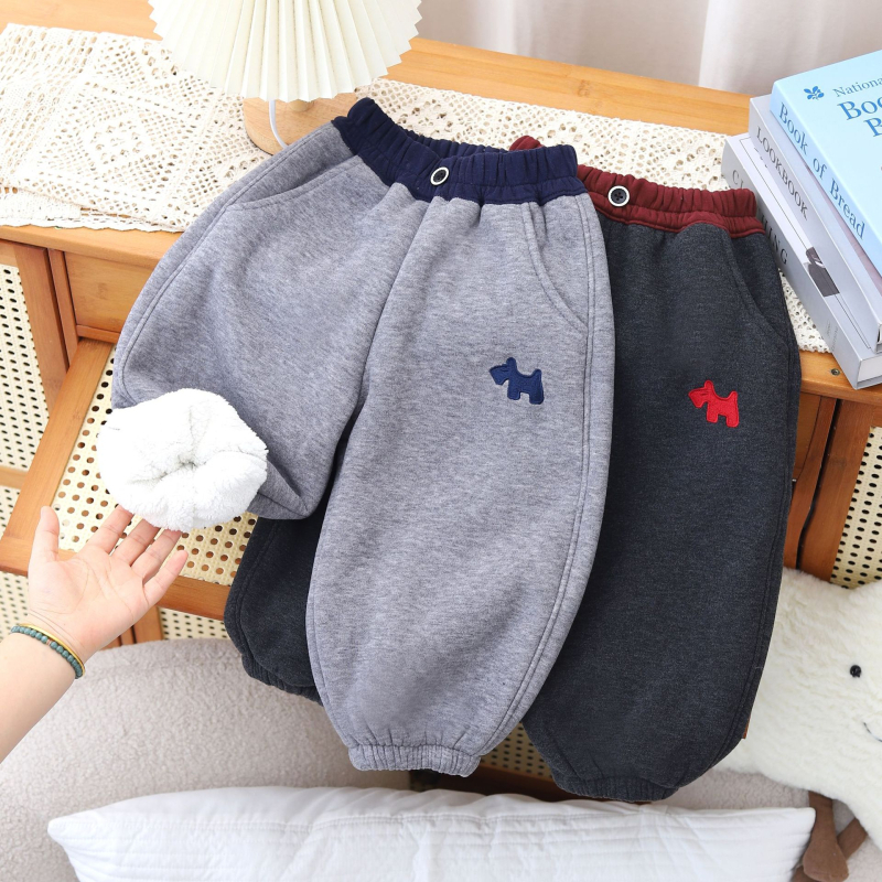 Pantaloni din catifea Lantern pentru copii, unisex, catifea groasă, velur cu două fețe, pentru vârsta 3–8 ani, iarna 2025