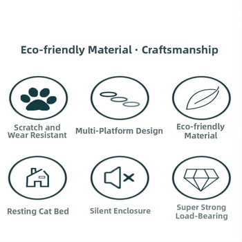 Дървен стенен катерачен комплекс за котки с капсулна платформа, пространство-спестяващ дизайн, стълб за драскане и стълба, гнездо