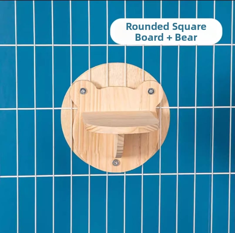 Дървен стенен катерачен комплекс за котки с капсулна платформа, пространство-спестяващ дизайн, стълб за драскане и стълба, гнездо