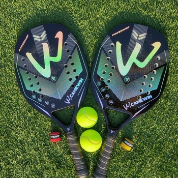 CAMEWIN 3K karbonska plažna tenis raketa, strune od svile, težina 95–100 g, drška G2, ravni udarac
