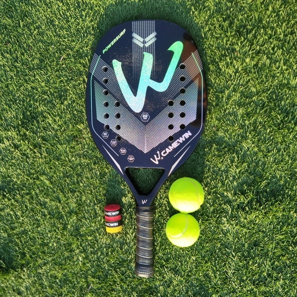 CAMEWIN 3K karbonska plažna tenis raketa, strune od svile, težina 95–100 g, drška G2, ravni udarac