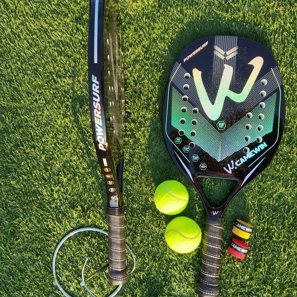 CAMEWIN 3K karbonska plažna tenis raketa, strune od svile, težina 95–100 g, drška G2, ravni udarac