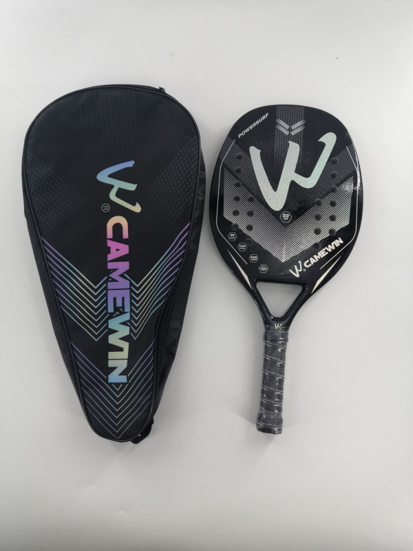CAMEWIN 3K karbonska plažna tenis raketa, strune od svile, težina 95–100 g, drška G2, ravni udarac