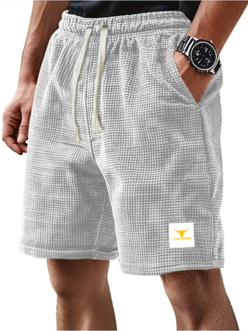 Muške plažne šortse, waffle tkanina, 100% poliester, širokog kroja, blaga elastičnost, za ljeto i sport